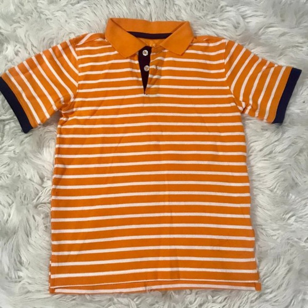 📣3 for $12📣Orange & White Stripped Polo Shirt